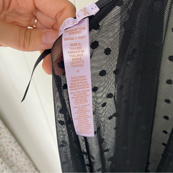 Savage Fenty Free Spirit Floral Embroidery Night Slip Women’s 1X Black Strappy - Picture 11 of 16